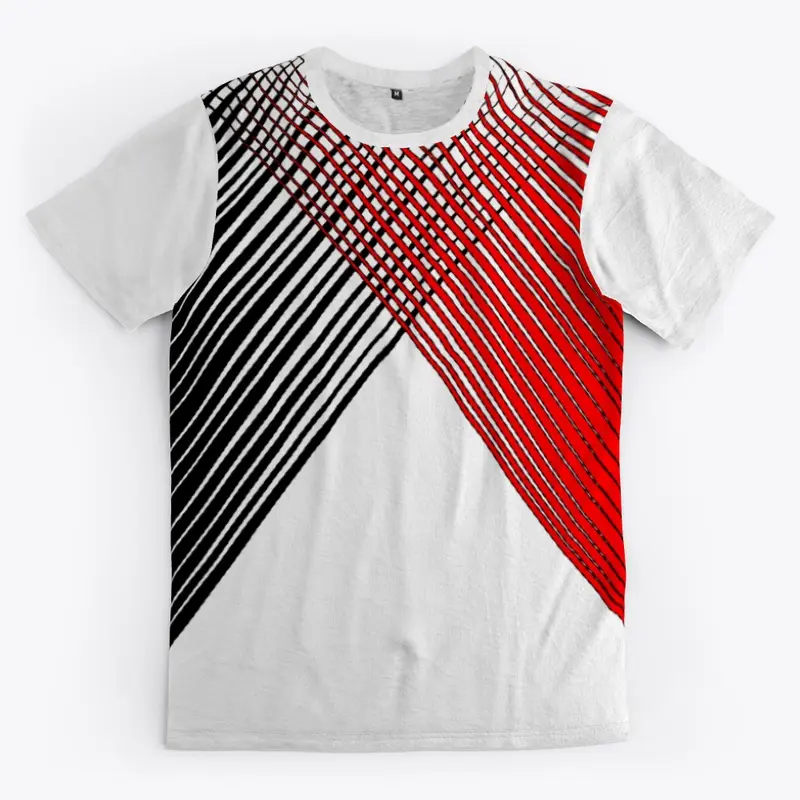 "shirtwxt" black and red Graphic lines